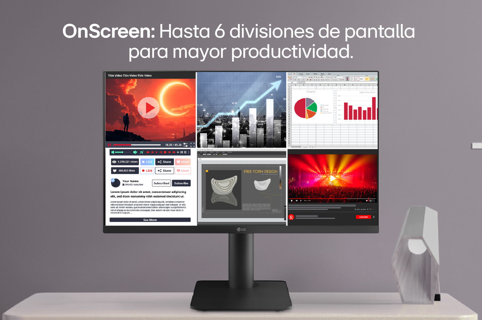 OnScrean del Monitor IPS Full HD de 24 pulgadas